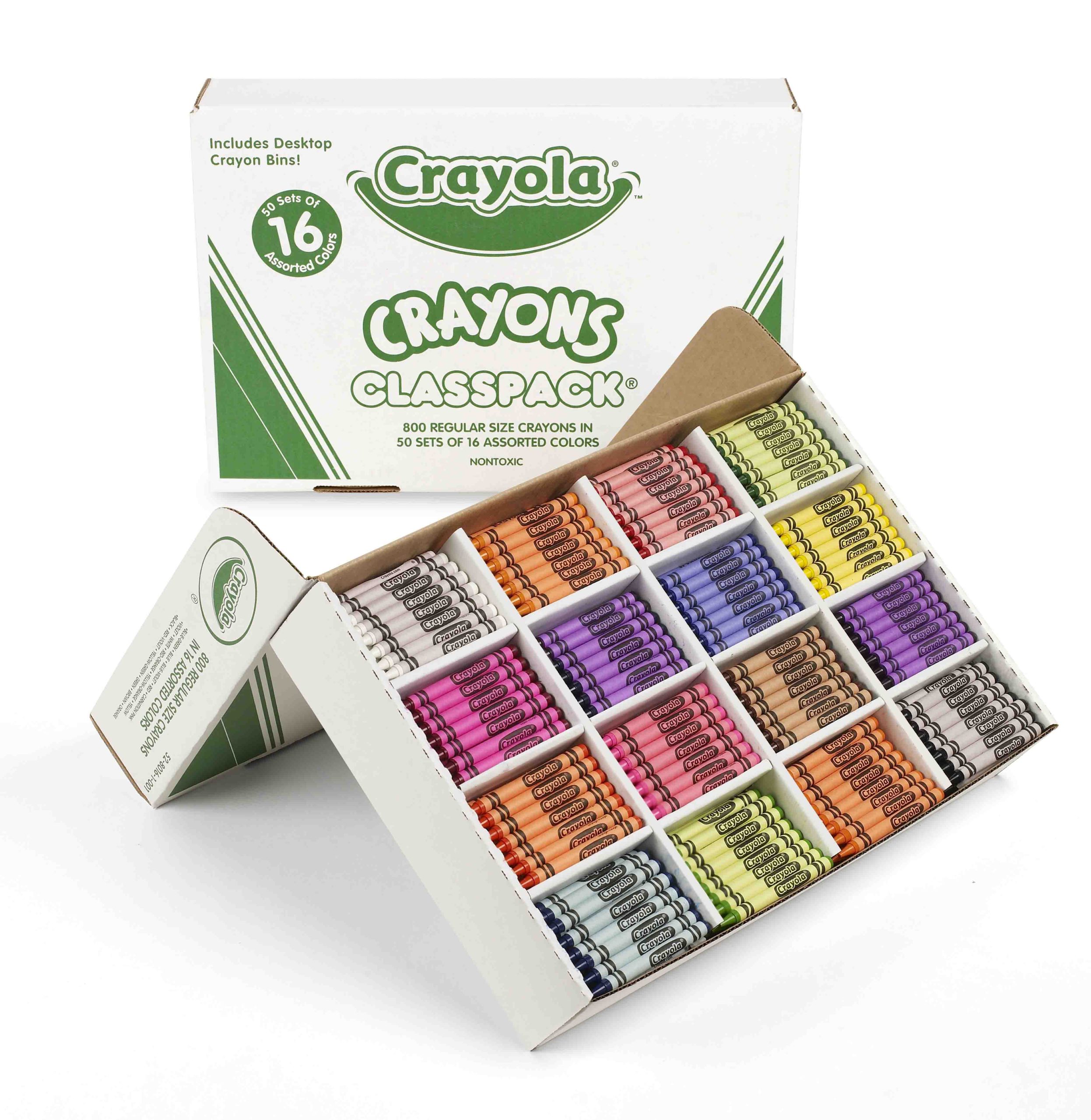 Crayola classpack of 800 regular crayons in 16 colours
