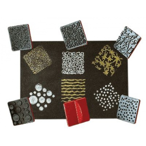 Set of six paint effect texture stamps
