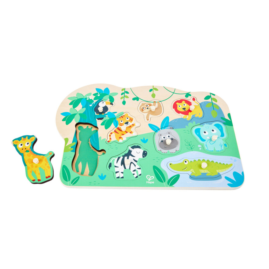 Wild Animals Peg Puzzle - 10pcs